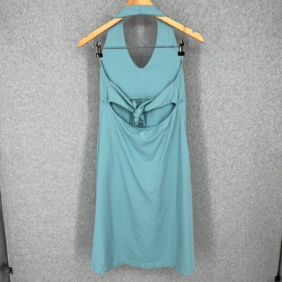 Patagonia Womens Athletic Morning Glory Dress Size M Blue Tie Back Halter Active - Picture 2 of 12